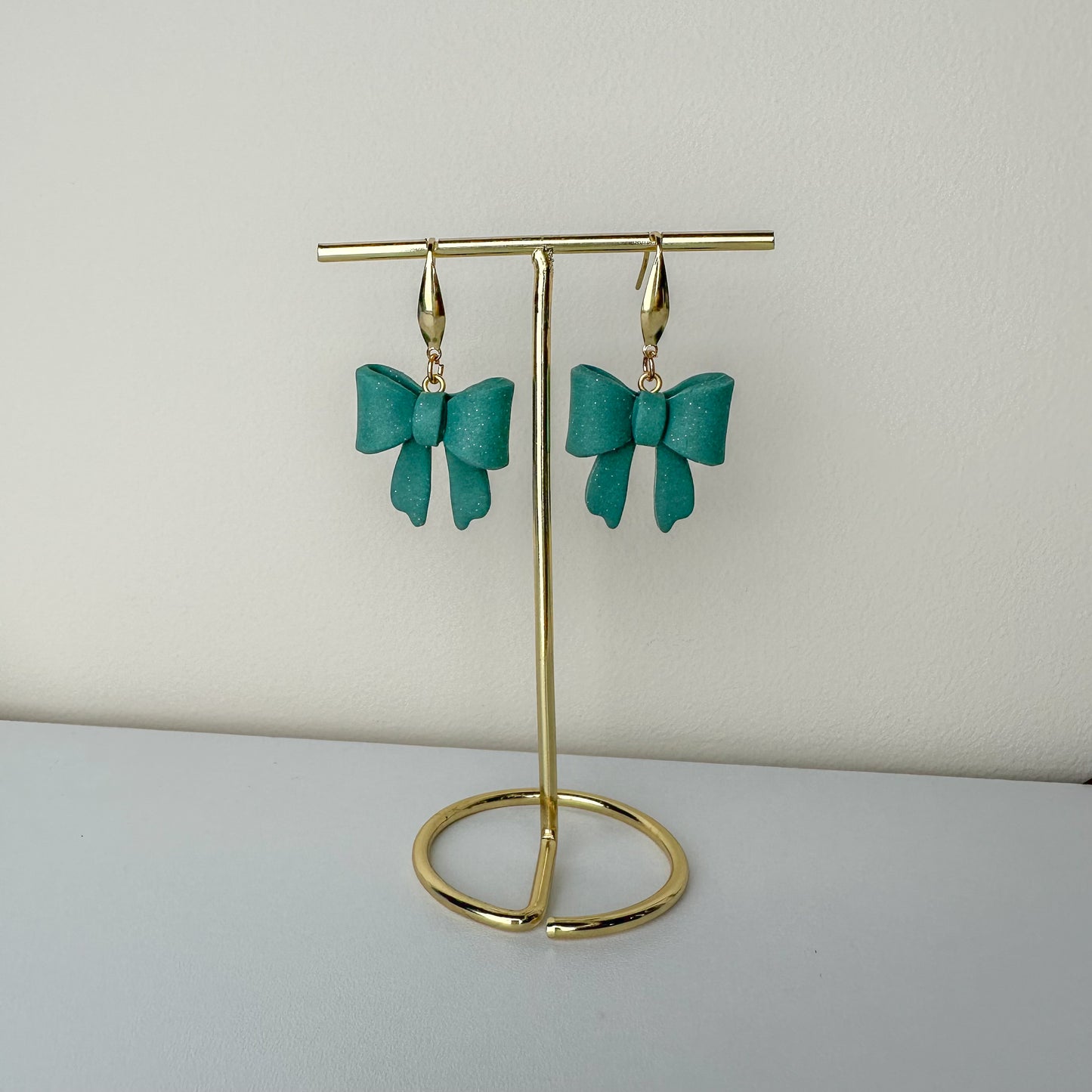 Cute Bow -1 - Handmade Polymer Clay Earrings