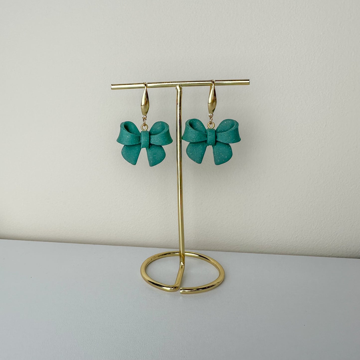 Cute Bow -2 - Handmade Polymer Clay Earrings