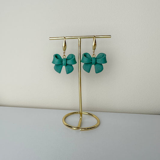 Cute Bow -2 - Handmade Polymer Clay Earrings