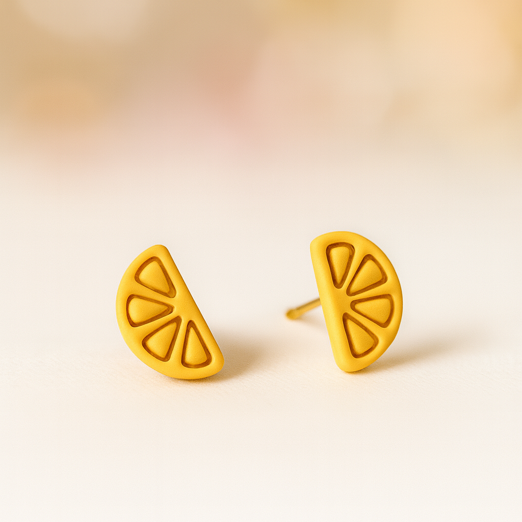 lemon wedges stud earrings | handmade polymer clay earrings